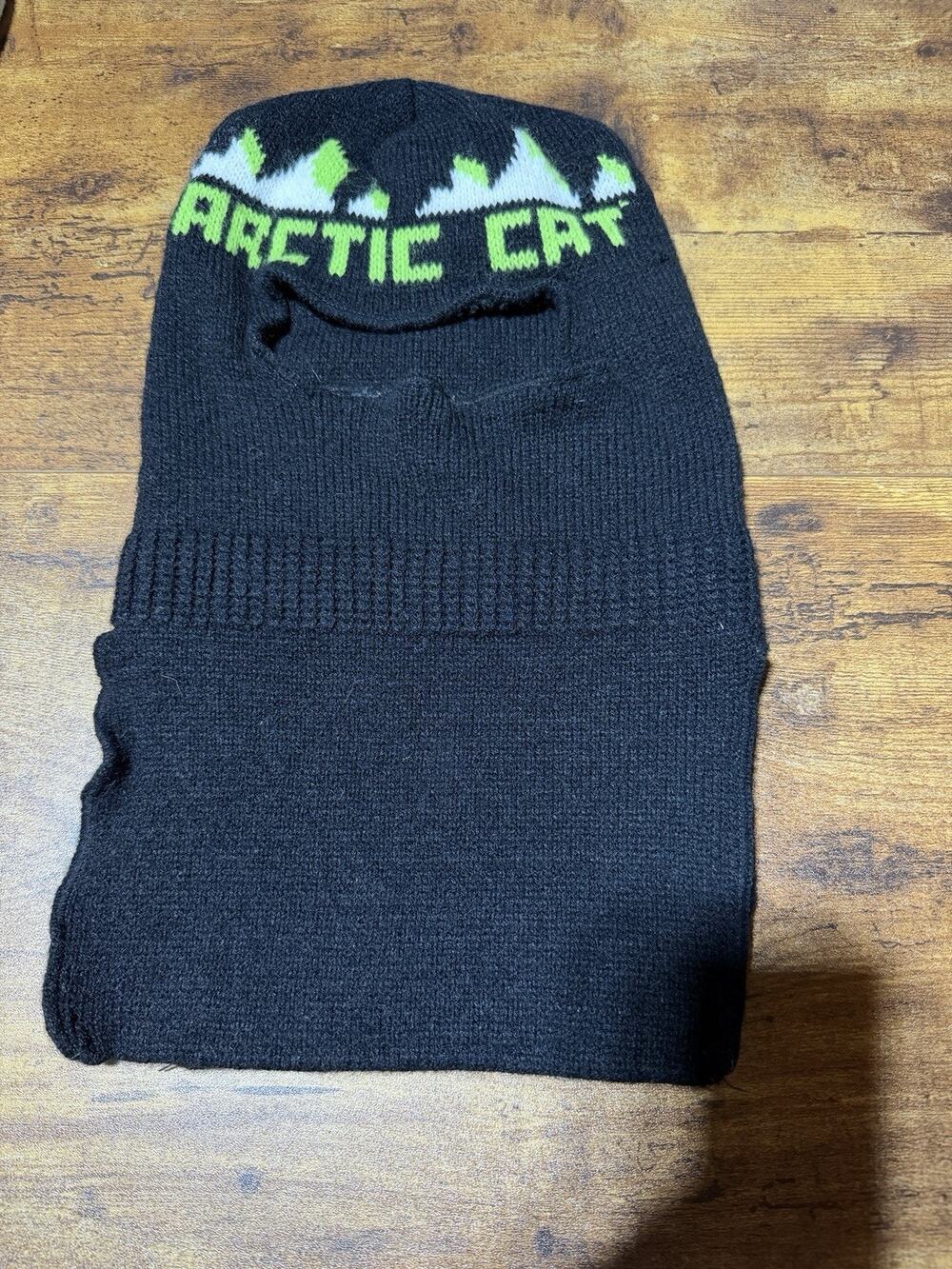 Vintage 1970's Arctic Cat Snowmobile Full Face Ski Mask Winter‎ Cap Stocking Hat